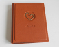 Preview: Stammbuch "Goldene Herz" aus cognacbraunem Nappaleder,  DIN A5