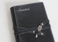 Preview: Stammbuch "Schlüssel - Krone" in Vintage-Look aus Nappaleder, schwarz