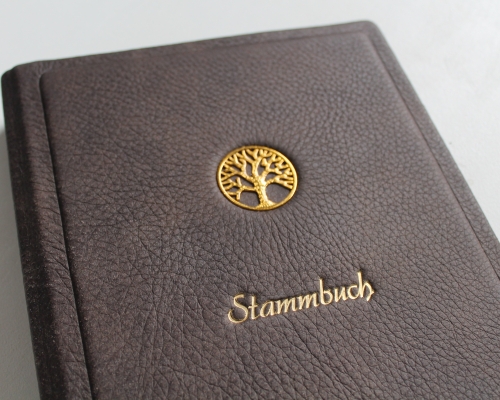 Stammbuch Mit Bambus-Deckel & Echtem Lederrücken – Hochzeitsalbum Im A5-Format (175x220 Mm) Mit Liebesbaum-Gravur