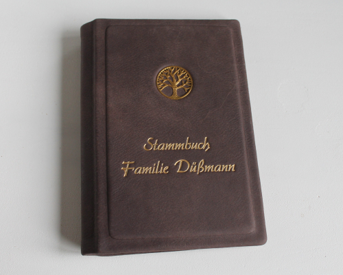 Preview: Stammbuch "Goldene Lebensbaum" aus braunem Büffelleder