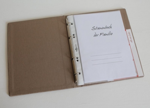 Stammbuch "ROSEGOLDENE LEBENSBAUM" aus braunem Büffelleder DIN A5