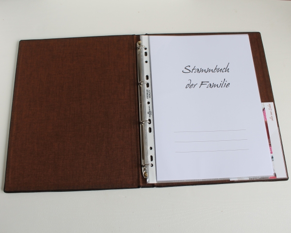 Stammbuch  DIN A4 "Lebensbaum" aus braunem Büffelleder im Vintage-Look