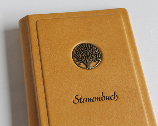 Stammbuch Lebensbaum aus Nappaleder, honiggelb