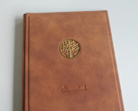 Stammbuch "Lebensbaum" aus Büffelleder,  DIN A4, cognacbraun
