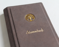 Stammbuch "Goldene Lebensbaum" aus braunem Büffelleder